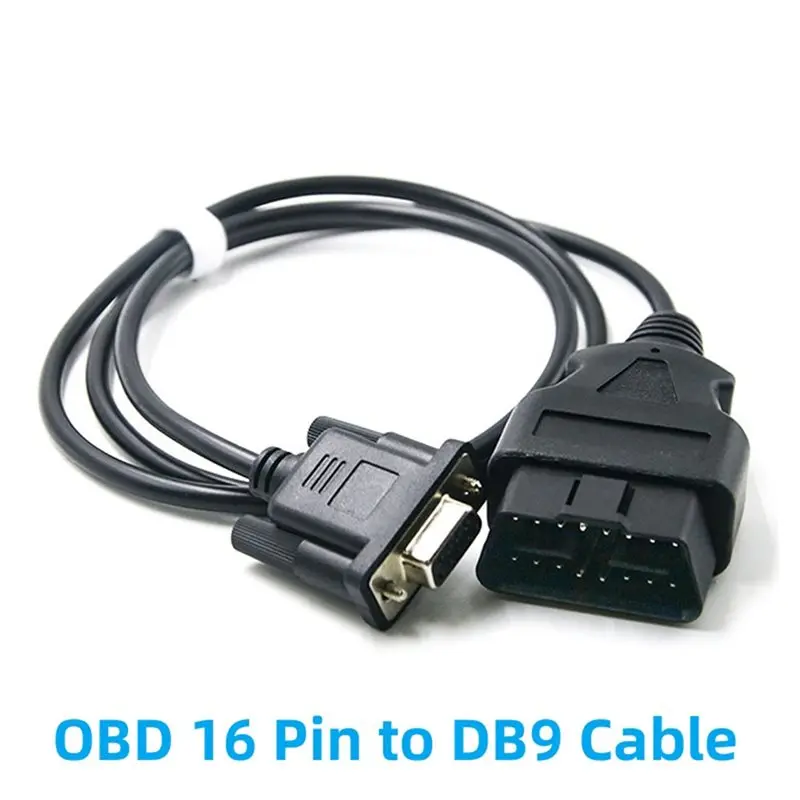 AB34-OBD2 التشخيص تمديد كابل 16 دبوس ذكر إلى DB9 أنثى VGA D-Sub 9 دبوس obdii محول RS232 المنفذ التسلسلي خط obd2 كابل #4