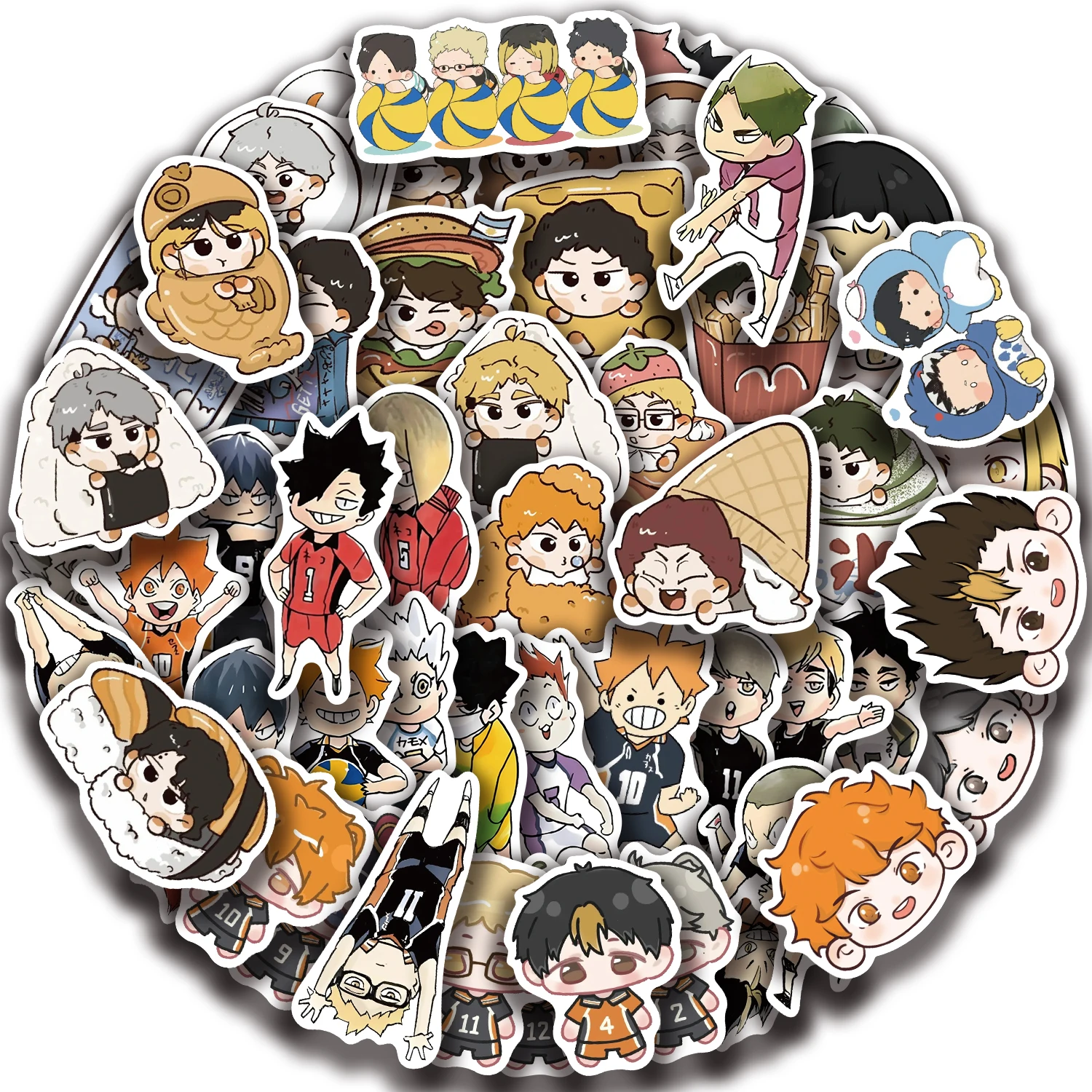 

56pcs Volleyball Boys Stickers Suitable for Laptops Water Bottles Suitcases Helmets Motorcycles Guitars Holiday Gifts Rewards