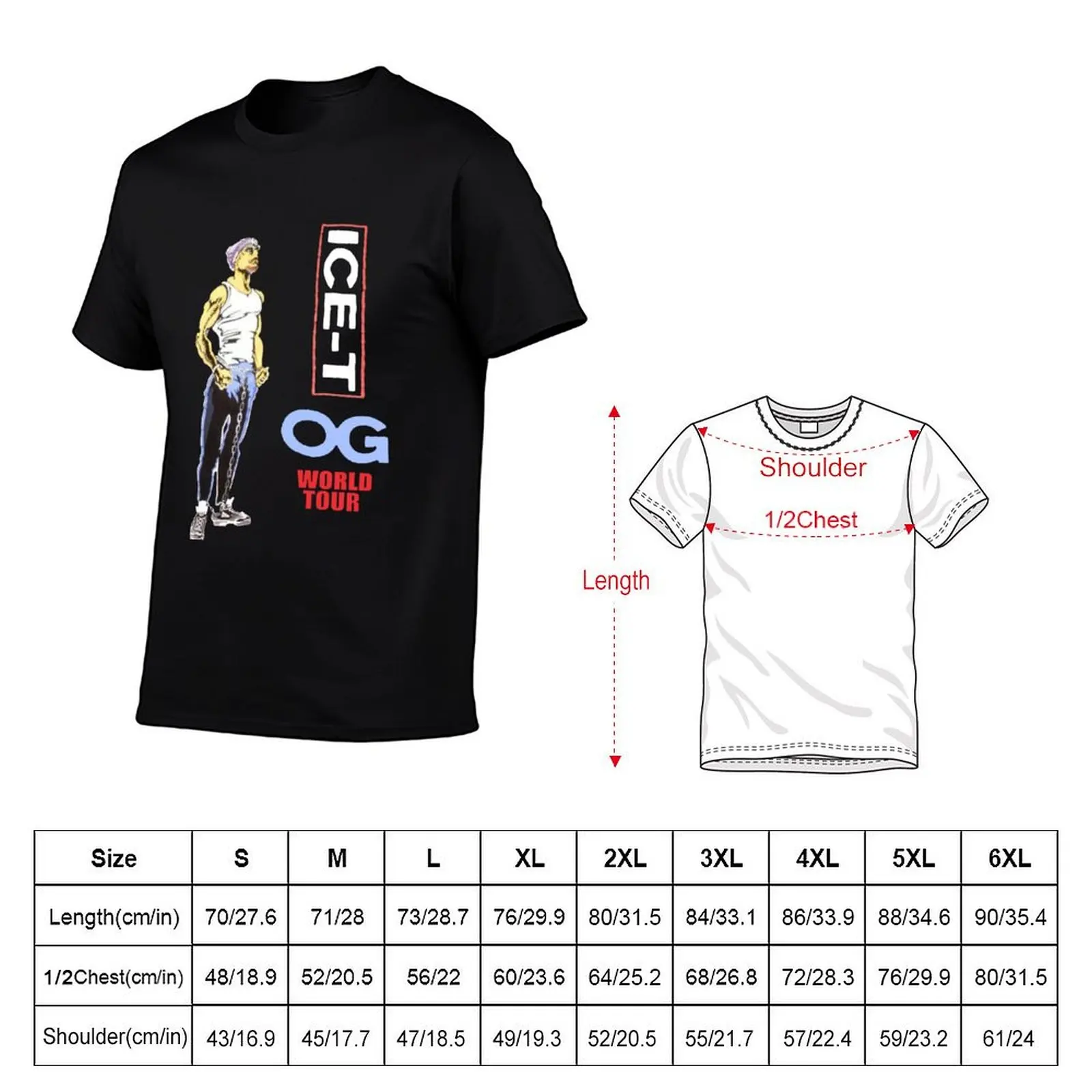 Ice-T O.G World Tour Vintage Hip Hop Rap T-Shirt topping fashion shirts clothing for men