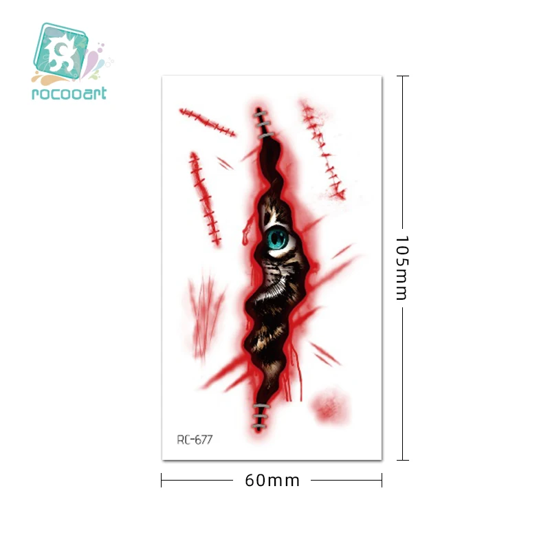 47 diferentes 3d Halloween Zombie sangre labio mano tatuaje pegatina accesorios de Halloween tatuaje temporal pegatinas de tatuaje de cicatriz falsa