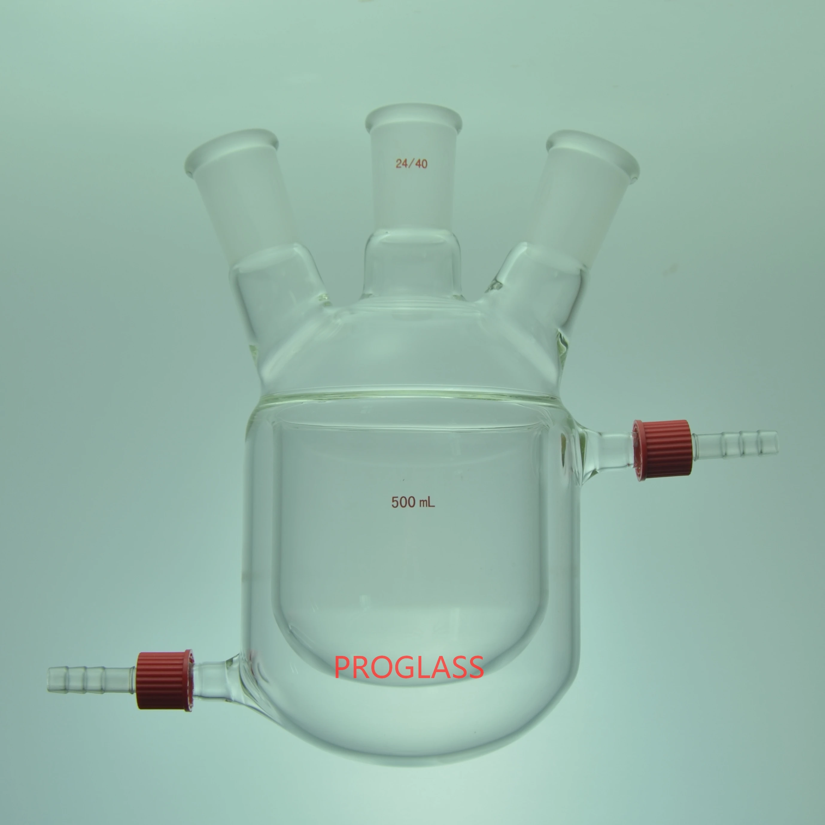 

Jacket Reaction Flask Three Necks 500mL,24/40 Joints or Customized Joints,GL14 Connectors