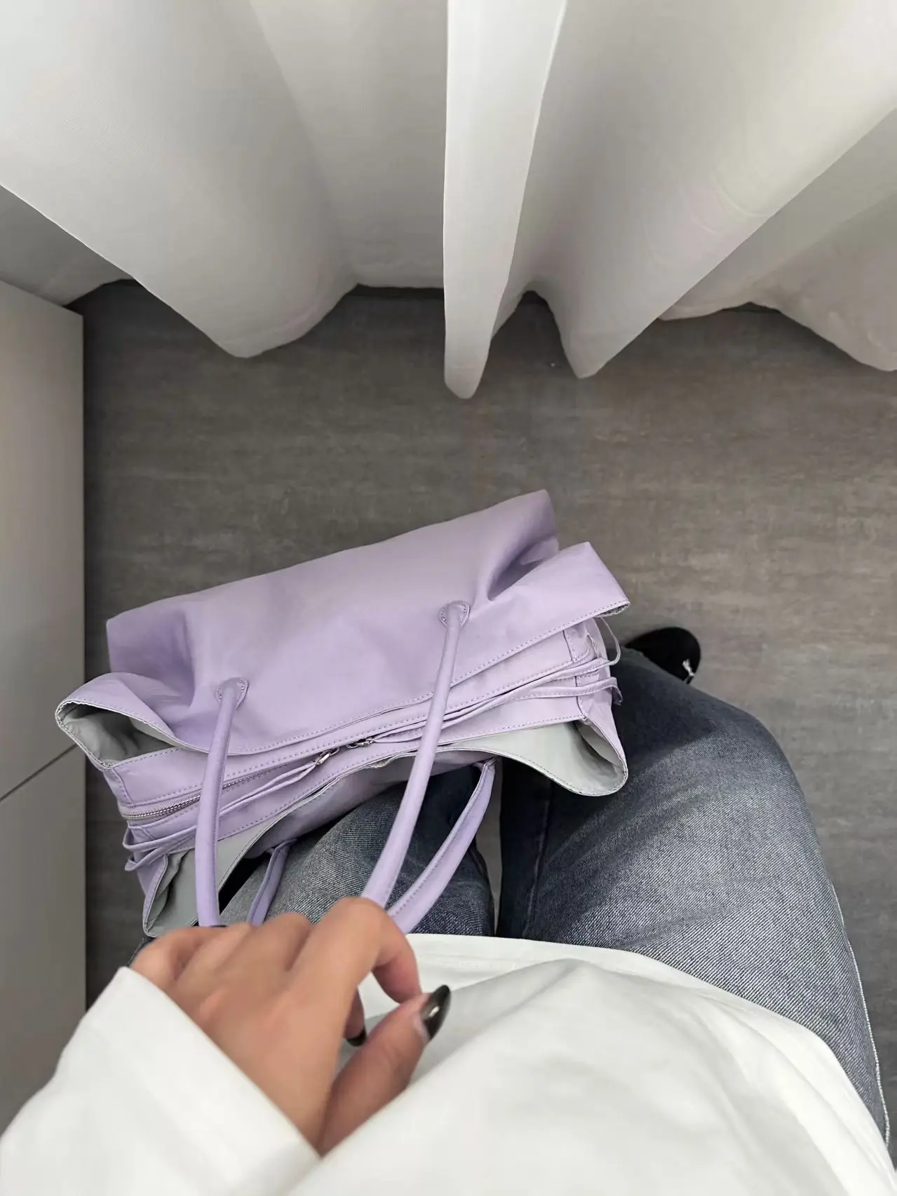 Spring Summer New Color Block Lightweight Nylon Tote Bag Multi Compartment Large Capacity Single Shoulder Bag for Travel