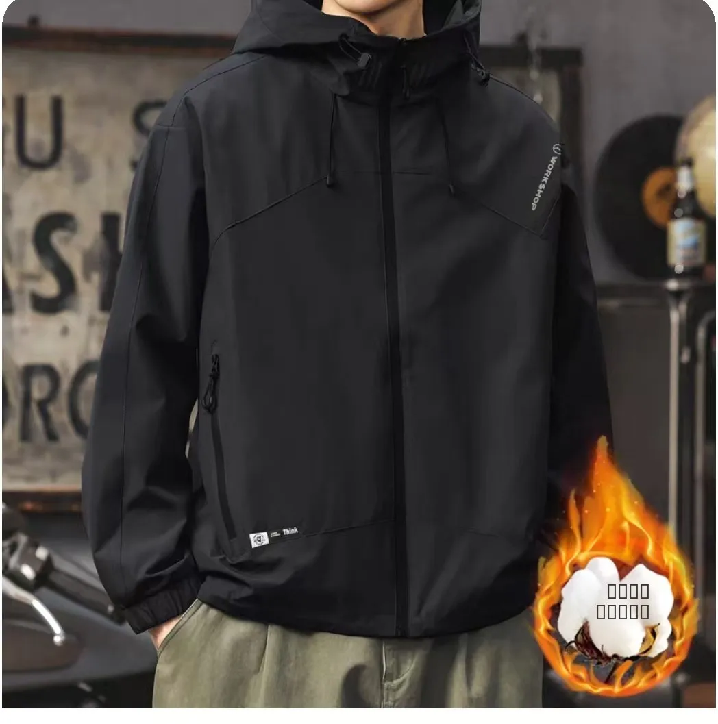 

Men's Outdoor Jaet Hooded Thin Spring Autumn Faion Urban Sle Polyester Fiber Windproof Long Sve Zipper Closure Casua...