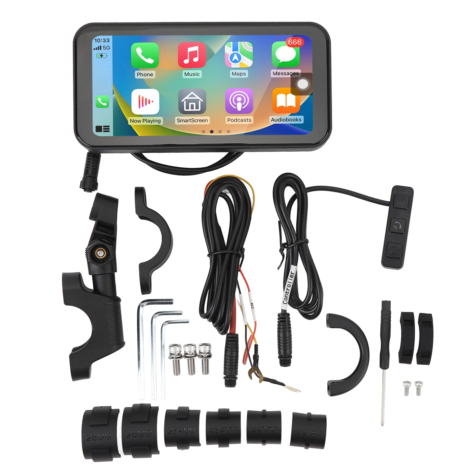 

6,25-дюймовый беспроводной сенсорный экран для мотоцикла с поддержкой Carplay и Android Auto, водонепроницаемая портативная GPS-навигационная система для мотоциклов