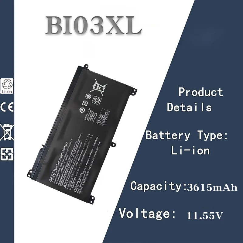 

Battery for HP Pavilion X360 13-U114TU 2-in-1 BI03XL ON03XL TPN-W118/Q183 | 11.55V 3615mAh Durable Replacement