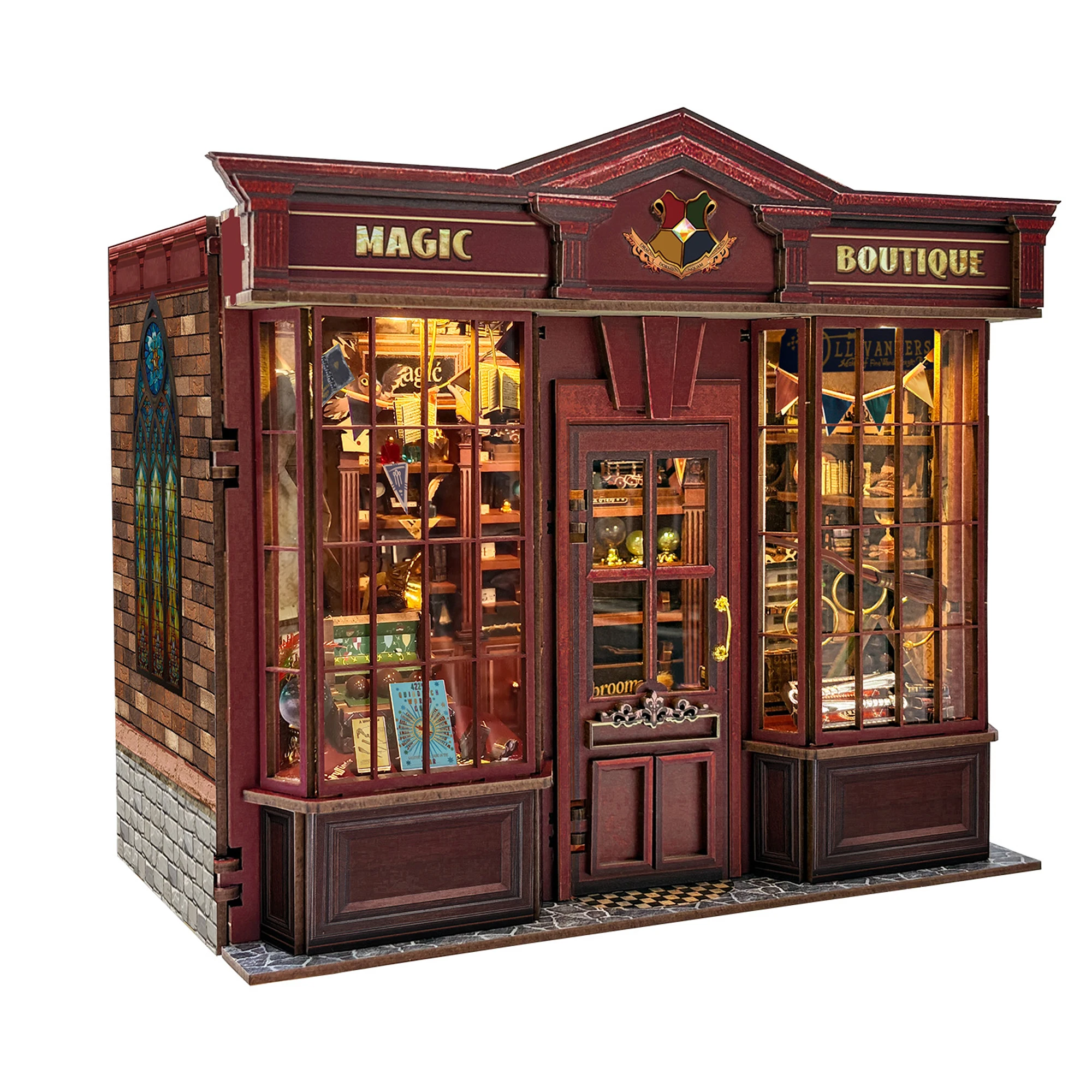 

DIY Wooden Miniature Model Kits Magic Boutique House Casa 3D Puzzle Dollhouse With Furniture Light for Friends Birthday Gifts