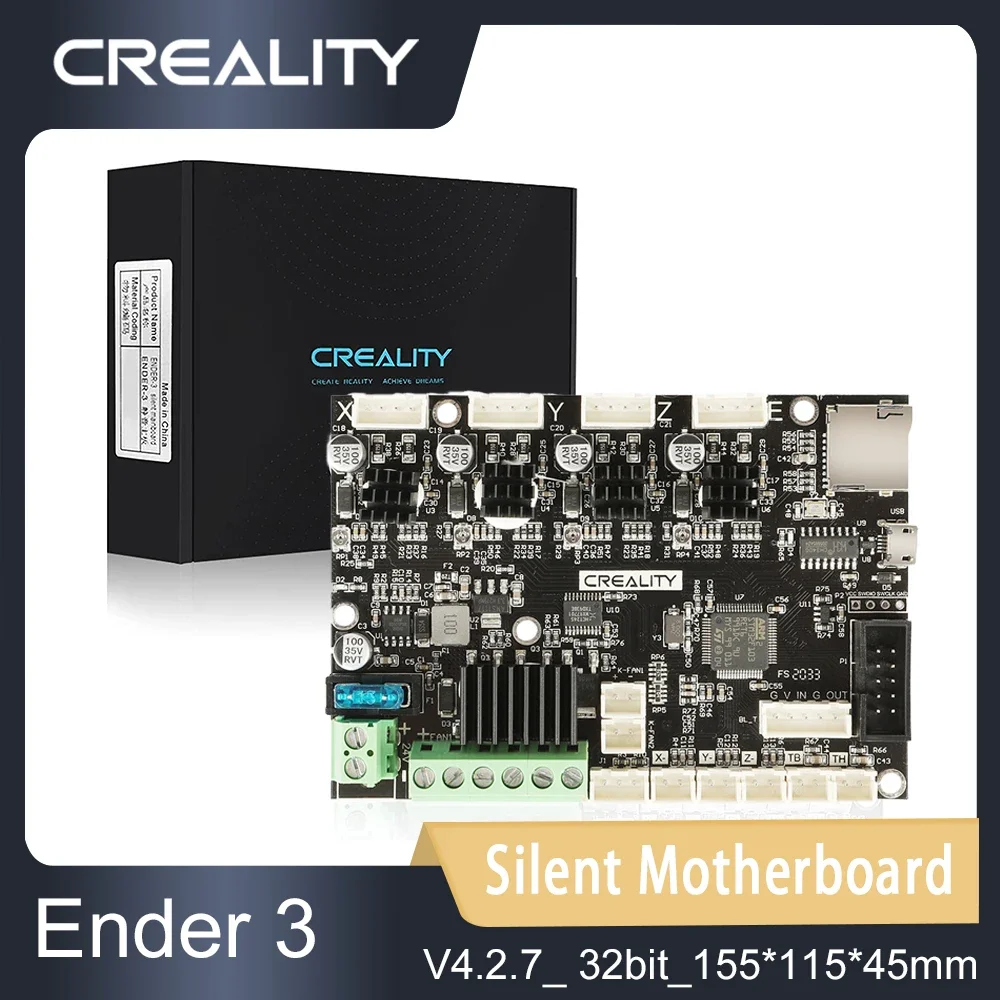 

Creality 3D Printer Ender 3 Upgraded Silent Motherboard Kit 32 Bit High Performance V4.2.7 with TMC2225 Driver Marlin 2.0.1