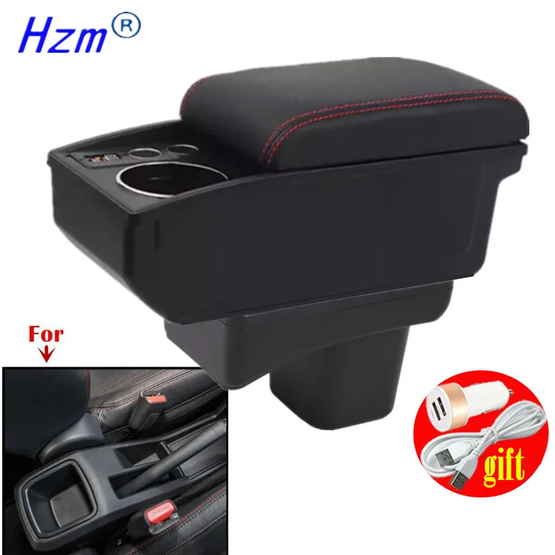 

For Toyota Agya/Wigo 2023-2024 Armrest Box Double-Layer Center Storage box with USB Cup Holder Retrofit Car Accessories
