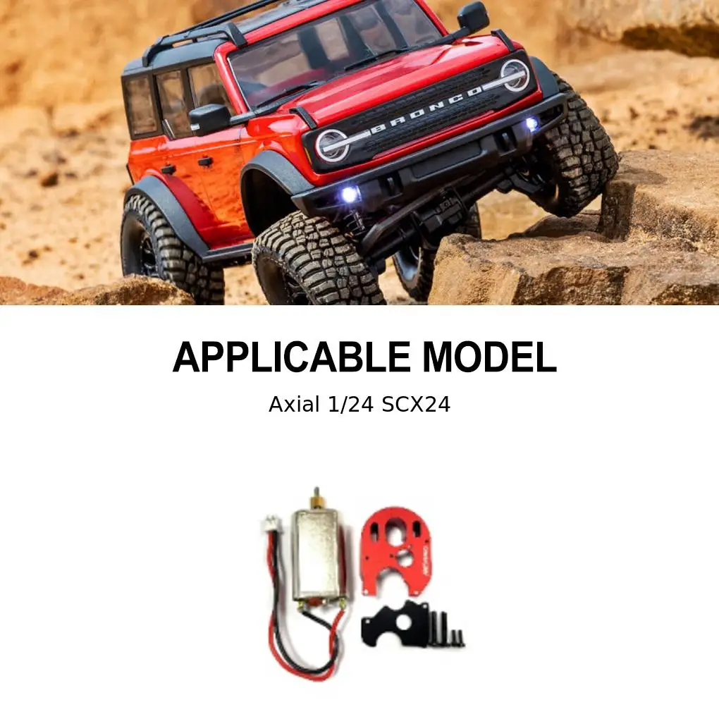 มอเตอร์ RCGOFOLLOW และฐานมอเตอร์ อะไหล่รถบังคับวิทยุ มอเตอร์และฐานมอเตอร์แบบถอดได้ สำหรับรถบังคับวิทยุ 1/24 Scx24 Crawler อะไหล่อัพเกรด