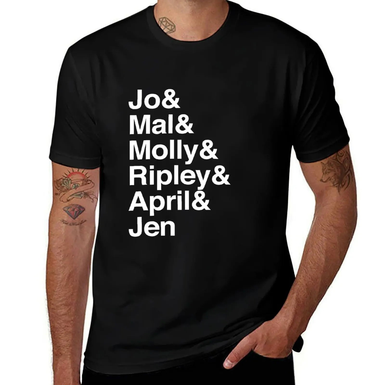 

Lumberjanes Helvetica Names T-Shirt essential t shirt cotton t shirts man 100% cotton t shirts high quality T-Shirt