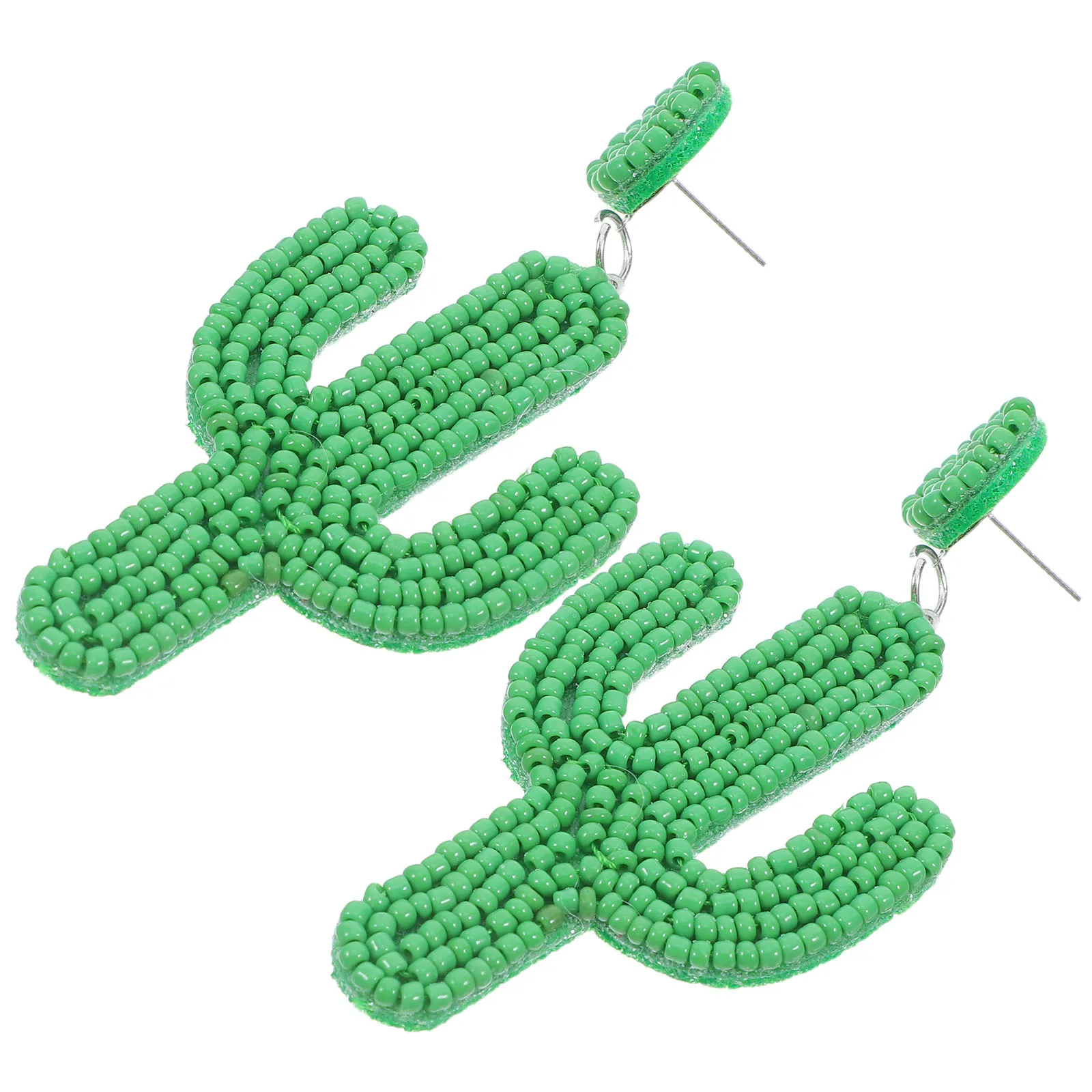 

Beaded Cactus Dangle Rice Dangle Earrings Bead Novelty Drop Earrings for Women Bohemia Plastic Cute Accessories