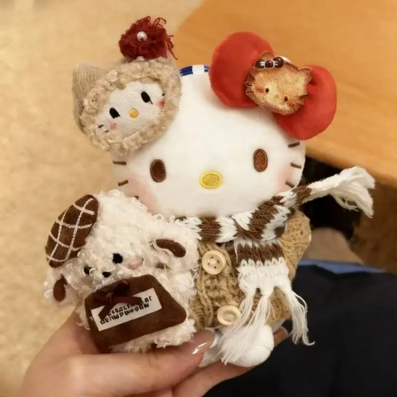 Anime Sanrio Hello Kitty cosplay regenjas aankleden cartoon pluche pop sleutelhanger PP katoen gevulde pop kawaii decoratie cadeau