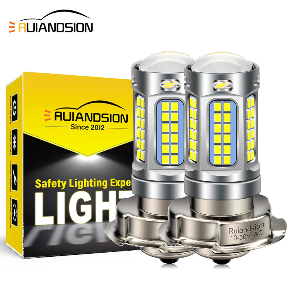 

P26S LED Headlights Fit Motorcycle Scooter ATV Bulb 69Chips AC10-30V Super Bright Motorcycle Headlamp High Low Beam 6000K Lights