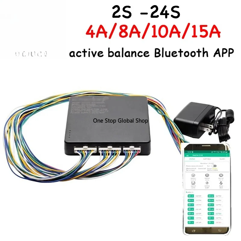 

1mv 4A 8A 10A 15A Active Balancer 2S 4S 8S 10S 16S 20S 22S 24S 24V 48V Li-ion Lifepo4 LTO Cell Bluetooth APP Balance Equalizer