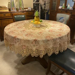 Tafelkleed Voor Ronde Tafel Pastoraal Tafelkleed Eettafel Doeken Jacquard Draaitafel Borduurwerk Kant Huis Handdoek Stoel Stof