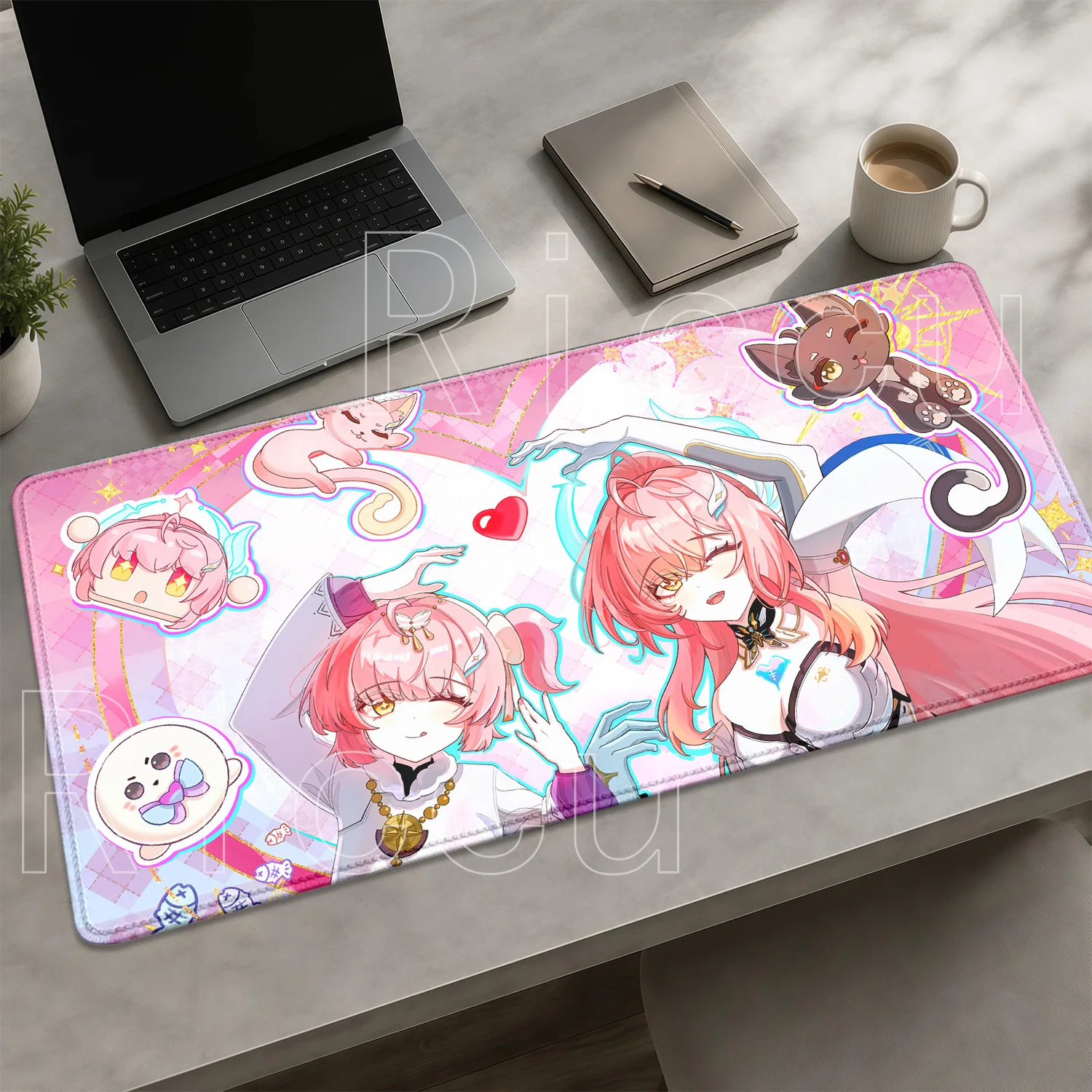 HD Printing Aemeath Wuthering Waves WuWa Office Accessories Esports Mouse Pad Gaming Keyboard Mousepad Anime Girl Large Desk Mat