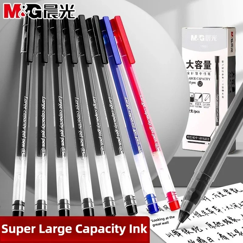 

12Pcs/set High Quality Needle Type Gel Pens Big Capacity Ballpoint Pen Kawaii Stationery School Office Supplies Writing