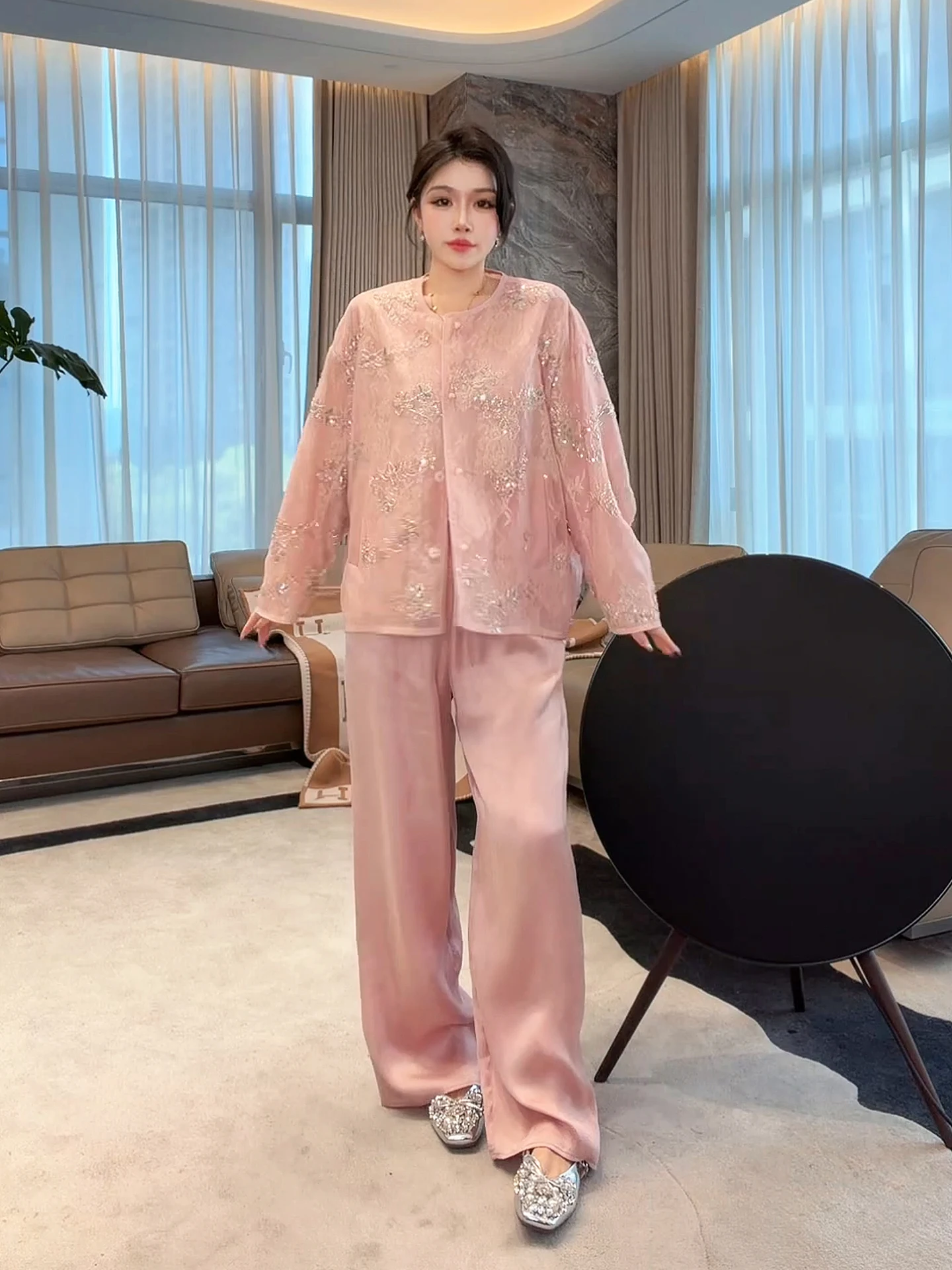 

Модные брюки прямого кроя Ice Cream из лиоцелла Lenzing: дышащие, повседневные, свободные, с высокой талией, женские