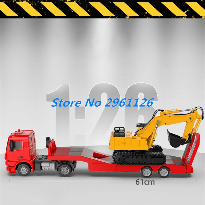 1:26 61CM Super Lager Remote Control Semi Trailer Traction Truck Simulated Sound Effects RC Engineering Truck  Toy