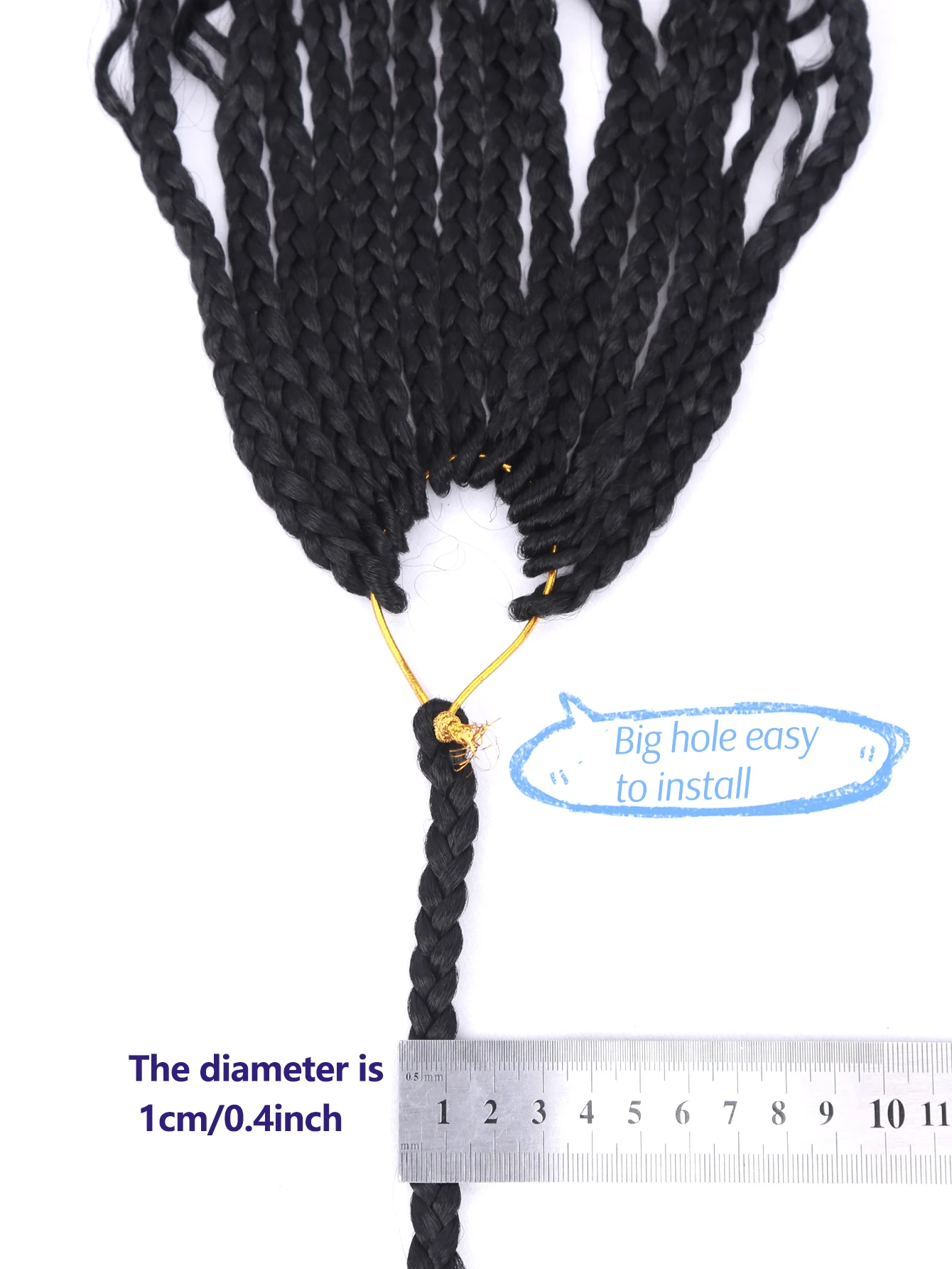 Tresses de boîte de déesse au crochet avec extrémités bouclées pour femmes, extensions de cheveux, noir, 14, 18, 24 amaran