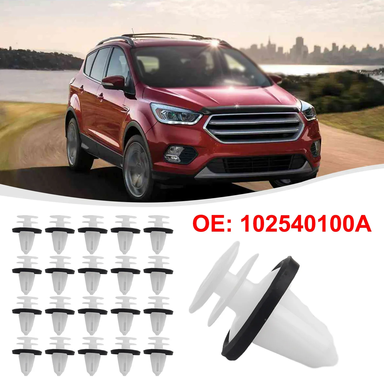 

20 шт. автомобильные крепления, белый нейлоновый зажим, декоративная панель двери, подходит для Ford New Focus New Winning New Escape 102540100 A