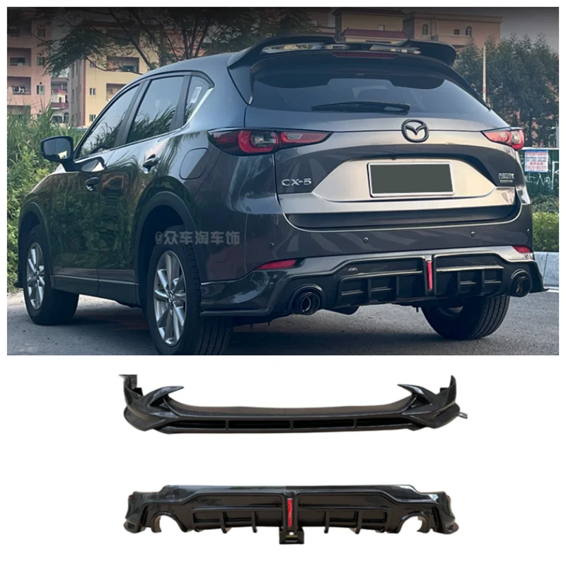 For Mazda CX5 CX-5 2022-2024 High Quality ABS Bright Black Bumper Front Lip Rear Diffuser Side Skirt Spoiler Exhaust Body Kit