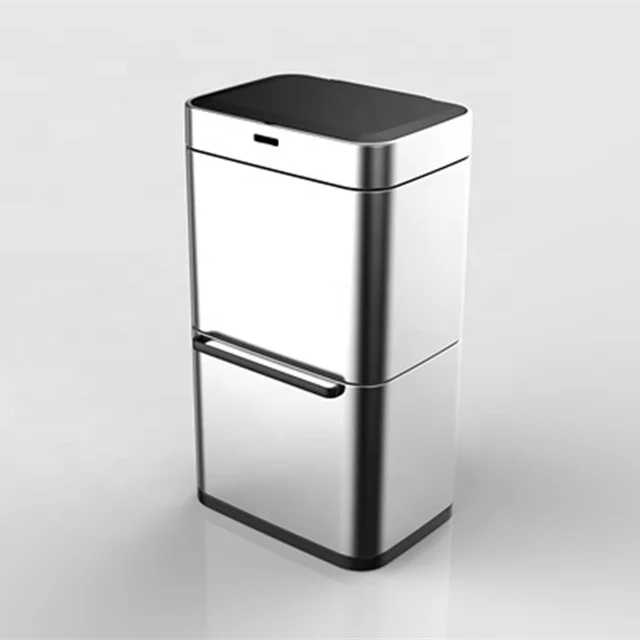 50L/80L  Automatic save energy Wholesale square  Kitchen waste bin bulk trash cans stainless steel sensor dustbin