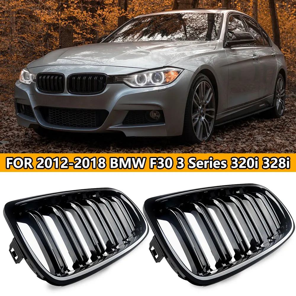 

Front Kidney Grille Glossy Black Diamond Meteor For 2012-2018 BMW F30 F31