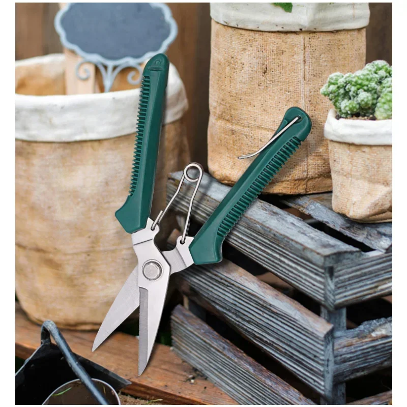 190mm Straight Head Pruning Shears Non-slip HandleStainless Steel Outils Manuels Household Bonsai Garden Scissors Pruing Shear