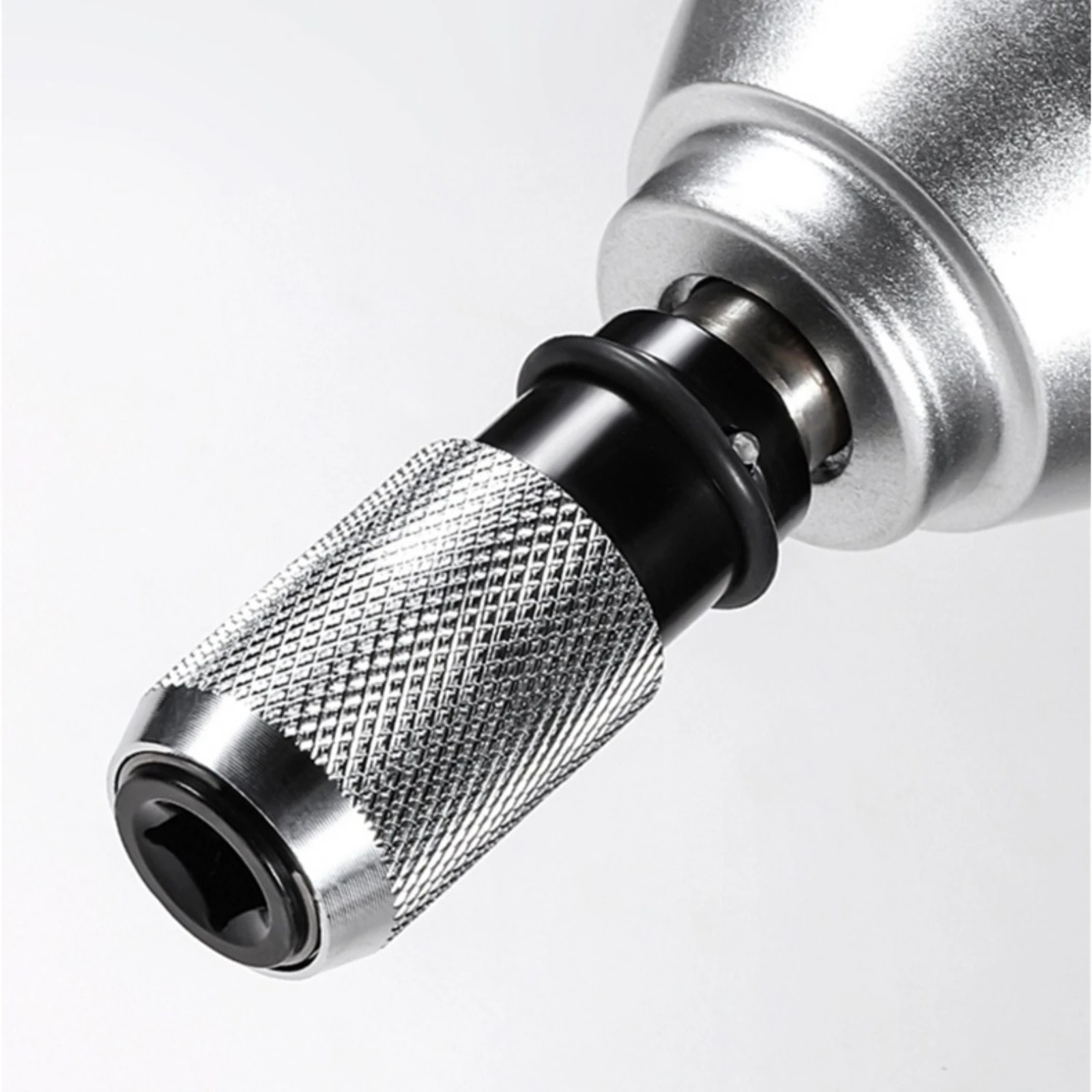 Wrench Conversion Adapter Cylindrical Electric Wrench Adapter Tool Part Silver and Black Nonslip