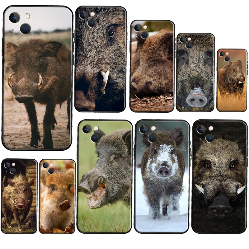 Yaban domuzu durumda iPhone 13 için Pro Max 12 mini XS X XR telefon kapak iPhone 11 14 Pro Max 8 7 artı vaka