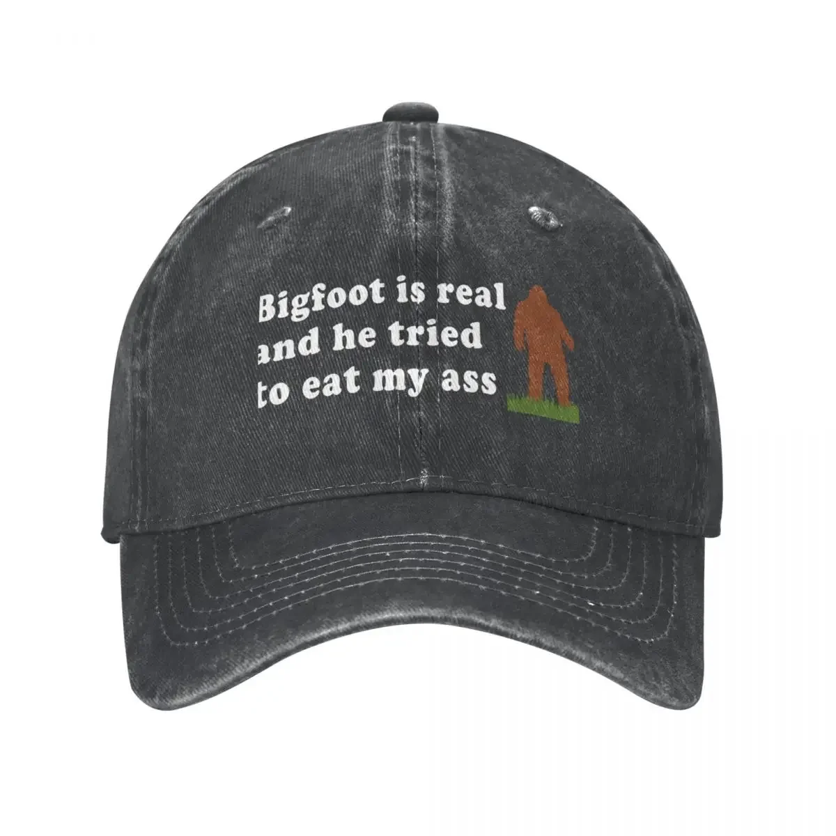 Bigfoot Is Real And He Tried To Eat My Ass - Meme, Oddly Specific, Sasquatch, Cryptid Cowboy Hat Rugby Woman Men's