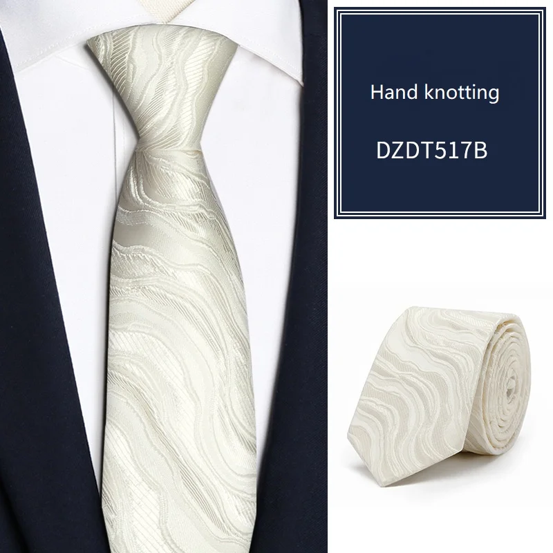 High Quality Black and White Three-dimensional Corrugated Tie For Men's Formal Wear Business Banquet Handmade Knotting Necktie