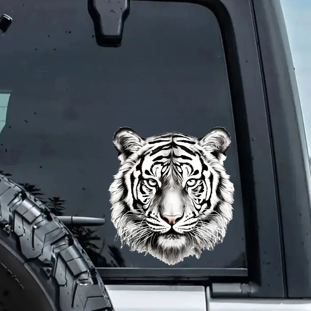 QT2539#Stylish Tiger Waterproof Car Decorative Decal, Suitable for Cars, Laptops, Bumpers, Glass Window Sticker