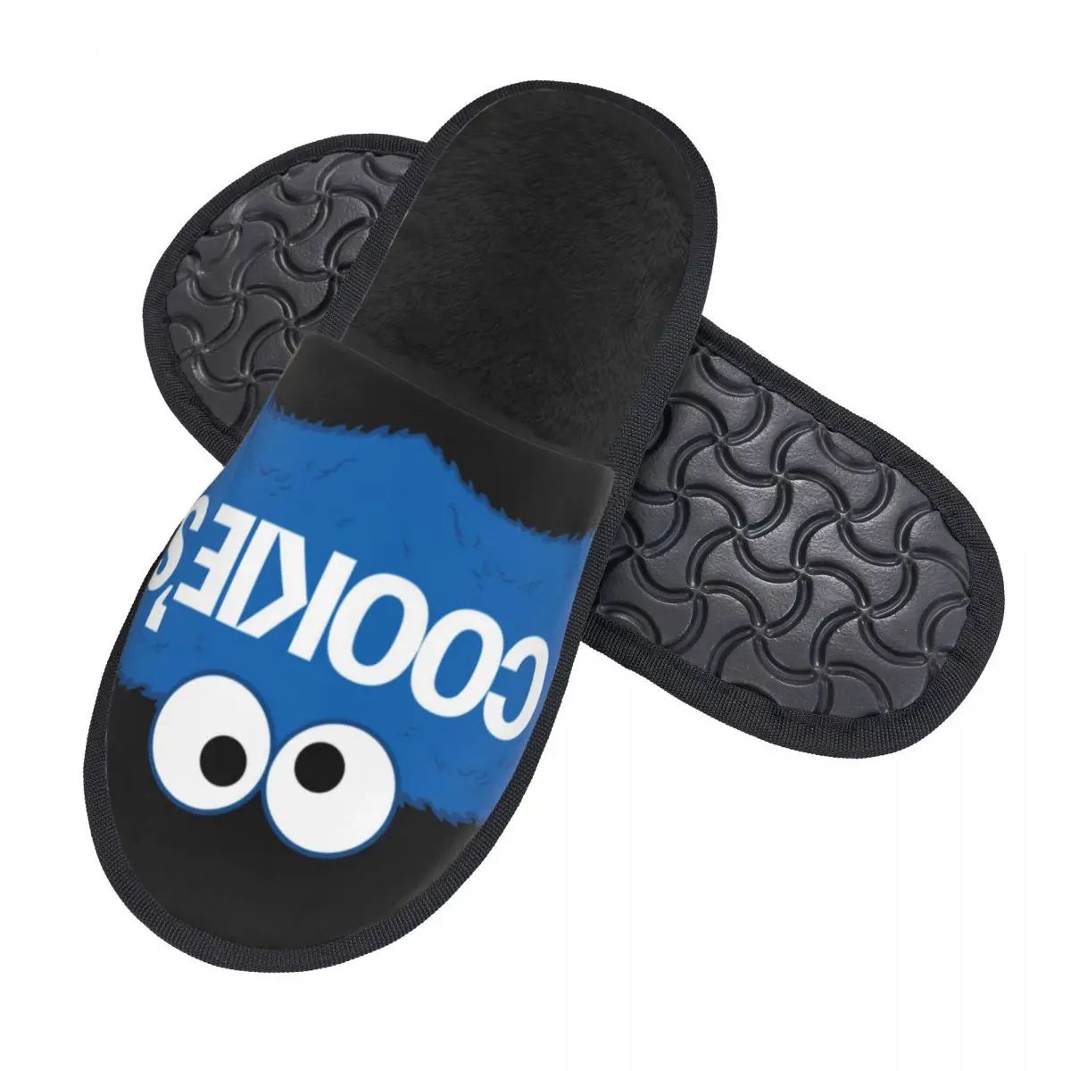 Cookies Monsters Furry Slippers Non Slip Soft Household Cotton Fur Slippers Slides Living Room