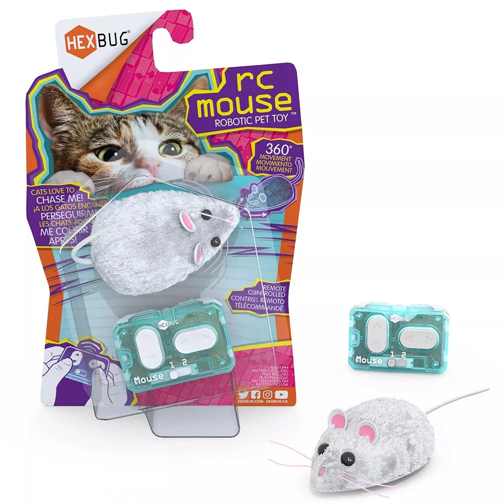 Hexbug Mouse robot Cat Toy capelli morbidi telecomando Mouse bianco giocattoli per mantenere la famiglia Pet Company che crea atmosfera felice