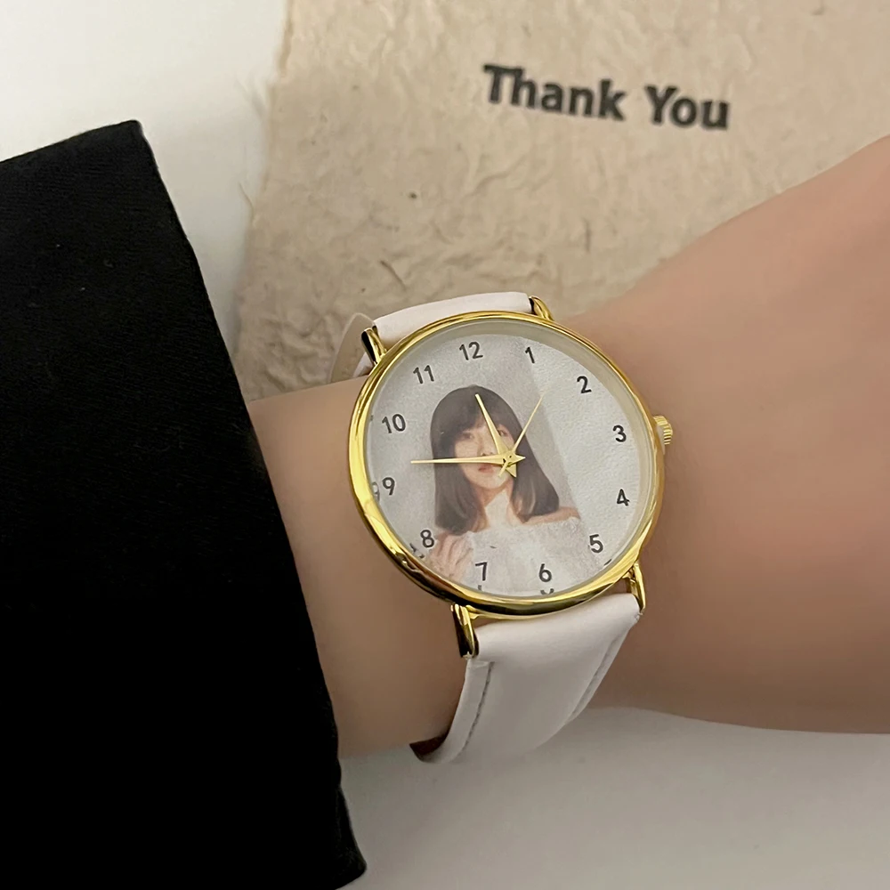 Aangepast gepersonaliseerd patroon horloge Unisex bedrukte foto Campus Punk Cool Style aangepast polshorloge Vakantie Memorial Gift