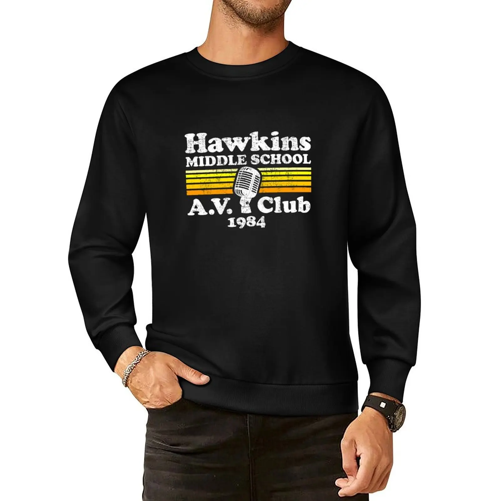 

Hawkins Middle School A.V. Club Pullover Hoodie tracksuits tracksuit men oversize sweatshirts