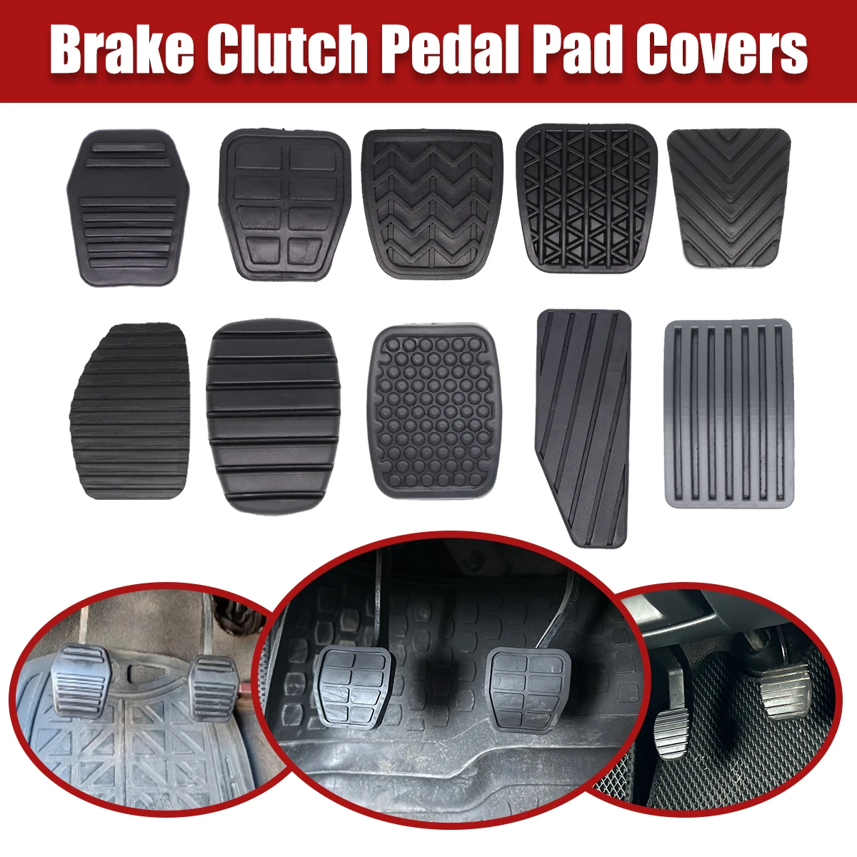 

Rubber Car Brake Clutch Foot Pedal Pad Cover Replacement For Citroen Opel Toyota VW Honda Ford Nissan Suzuki Kia Ford Renault