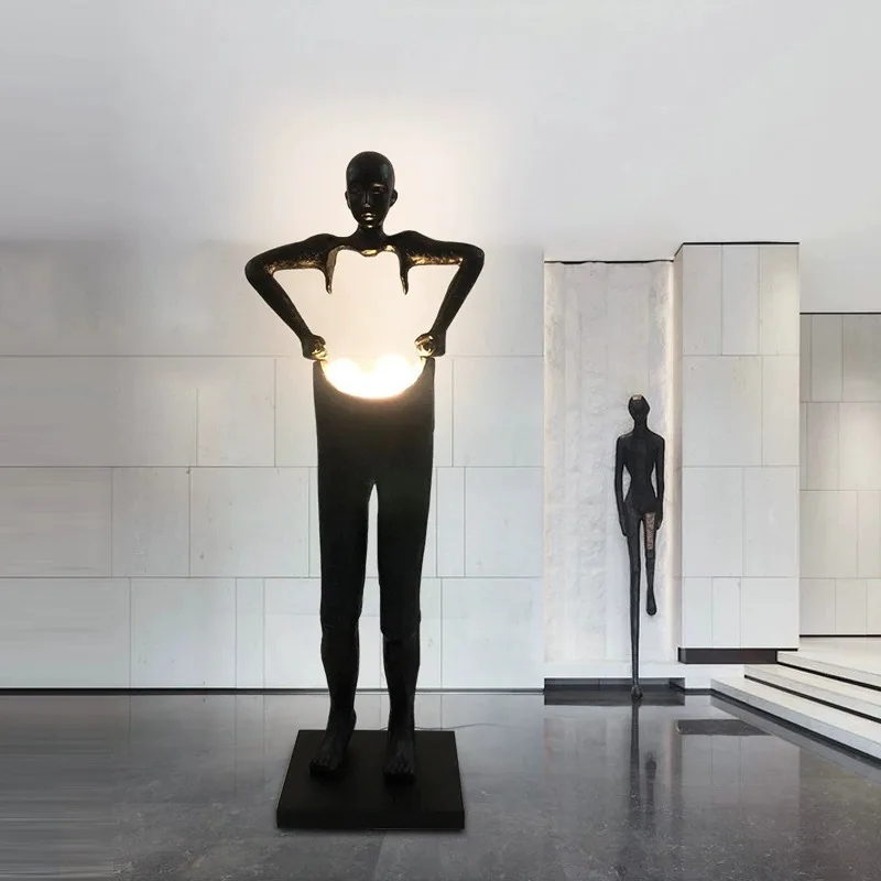 

Post-modern figure floor lamp Hotel lobby exhibition hall lamp humanoid art sculpture ball floor lamp