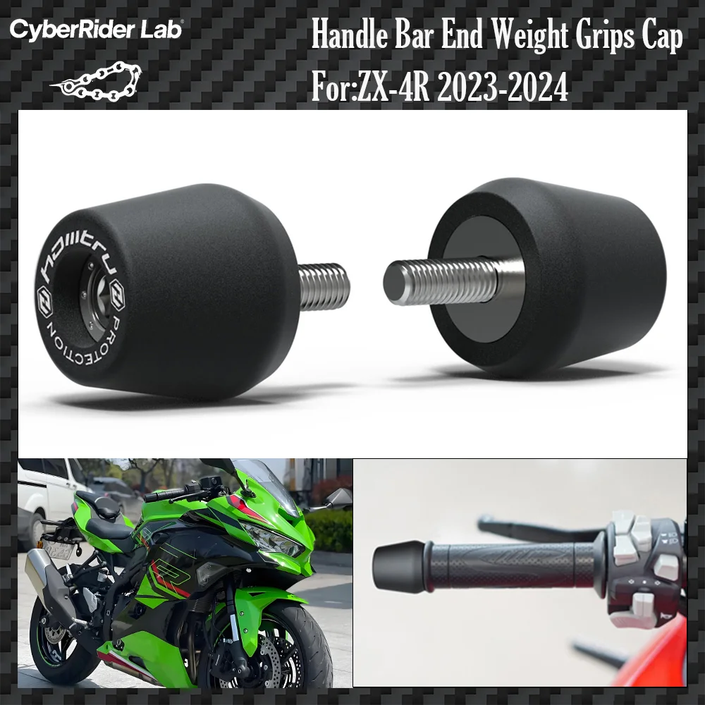 

For Kawasaki ZX-4R/RR 2023-2024 CNC Bar End Caps - Hyper 400cc Aircraft Aluminum No Tools Rider Gift Back to School​