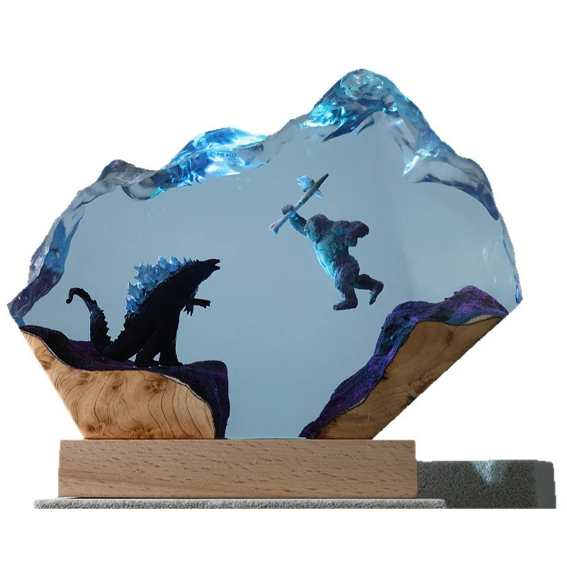 

Godzilla vs. Kong model resin night light ornament birthday gift crafts bedroom night light ornament birthday Christmas gift