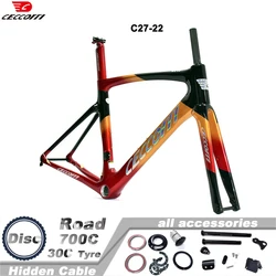 CECCOTTI RF27 Model T1000 Carbon Bicycle Frameset Max Tires 30mm And Full Internal Cable Disc Brake Road Bike Frame