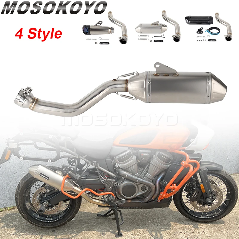 Stainless Steel Exhaust Muffler Pipe Full System For Harley Pan America 1250 RA1250 S CVO RA1250ES Slip-On Mufflers Exhaust Tube