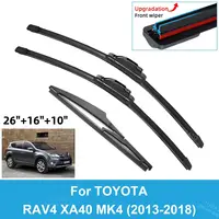 3 uds limpiaparabrisas de coche para 2013-2018 TOYOTA RAV4 XA40 MK4 limpiaparabrisas trasero doble goma accesorios de coche 2016 2017 2018