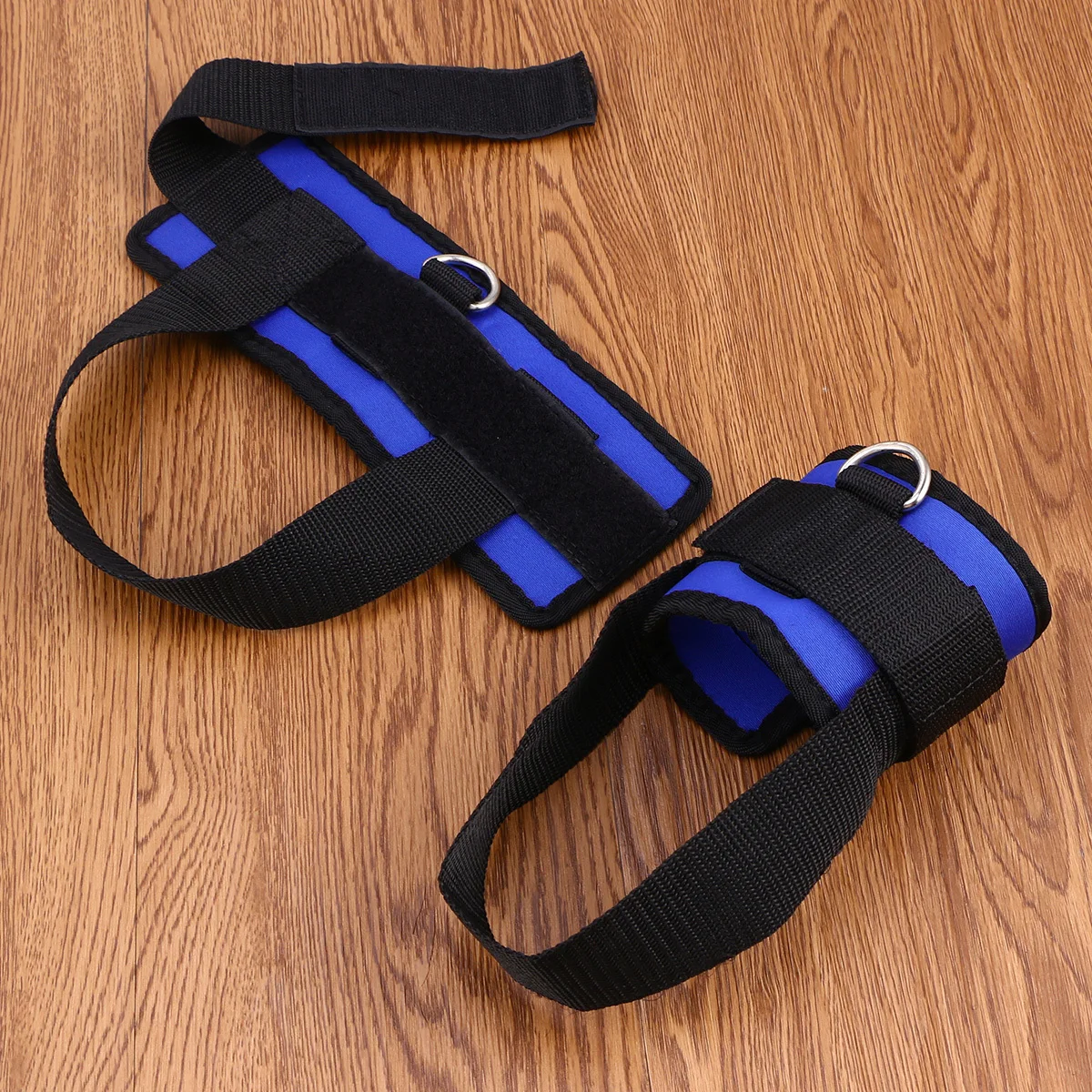 

2pcs Padded D-ring Ankle Cuffs for Gym Workouts Cable Machines Butt and Leg Weights Exercises (Blue)