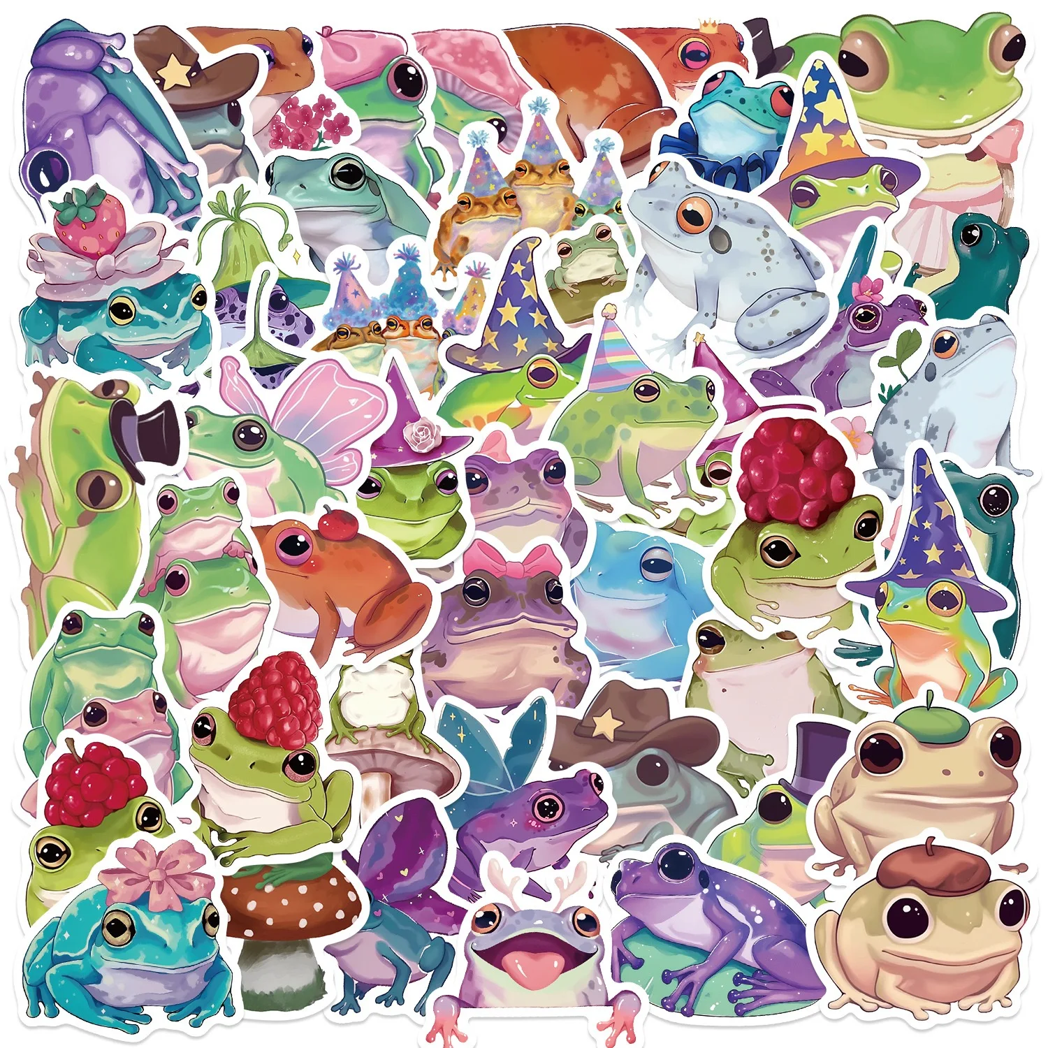 

10/50Pcs Cute Colorful Magic Fairy Frog Stickers Kawaii Animal Decals DIY Laptop Phone Water Bottle Skateboard Luggage Sticker