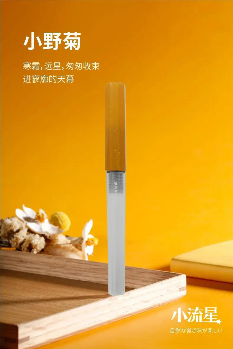 Ji Yu Limited Little Meteor Student Pen, mattierter sechseckiger Stifthalter, verschiebbarer Siegel, Stiftkappe, eine Aufnahme japanischer Platin – Detail 11