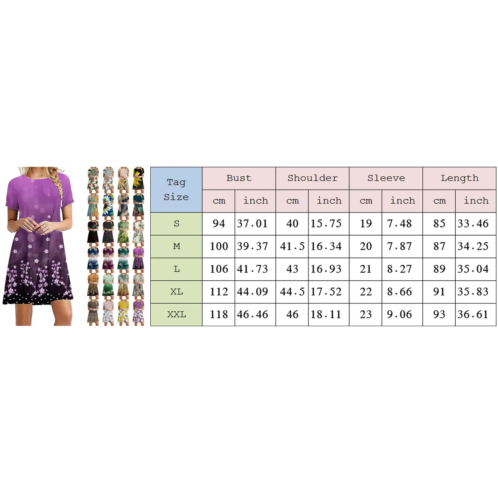 Robe Femme Dresses For Women 2023 Summer Beach Plus Size Sleeve Bohemian Floral Print Plain Fit Simple T Shirt Loose Dresses