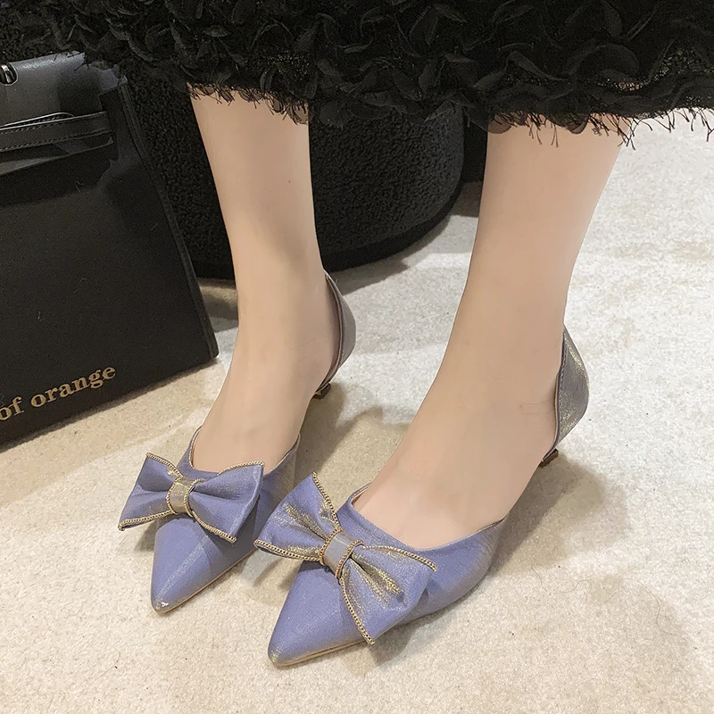 New Women Fashion Light Weight Hollow Out High Quality Spring & Summer Slip on Stiletto Heels Lady Casual Comfort Heel Pumps